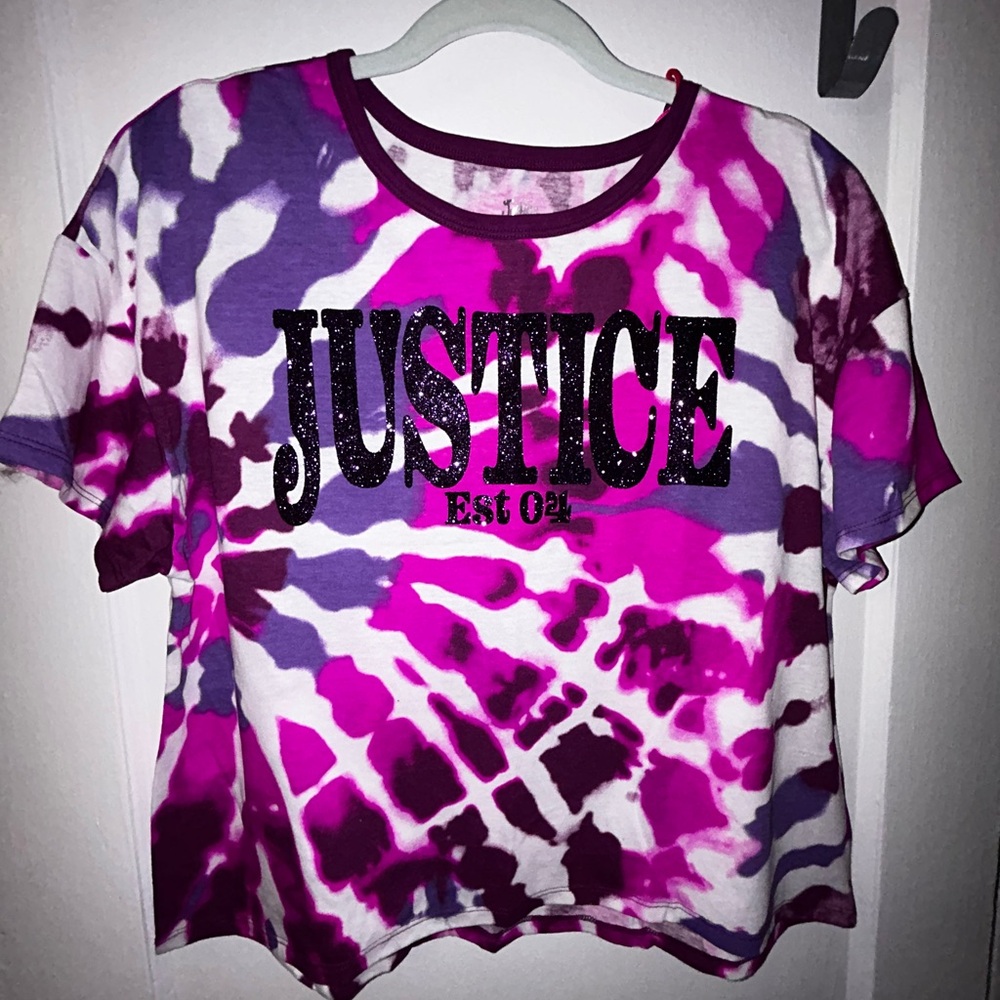 Justice Pink and Purple Tie-Dye Tee